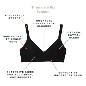 Organic Cotton Triangle Soft Bra in Carbon from Subset