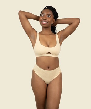 Organic Cotton Keyhole Soft Bra in Wheat from Subset