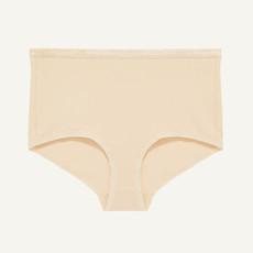 Organic Cotton Mid-Rise Retro Brief in Wheat via Subset