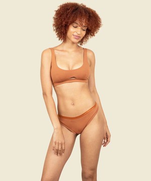 Organic Cotton Keyhole Soft Bra in Spice from Subset