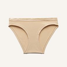 Organic Cotton Low-Rise Bikini in Wheat via Subset