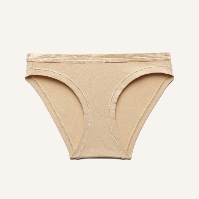 Organic Cotton Low-Rise Bikini in Wheat from Subset