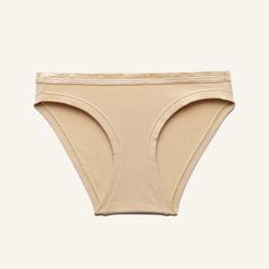 Organic Cotton Low-Rise Bikini in Wheat from Subset