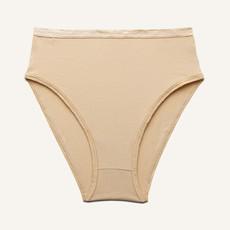 Organic Cotton High-Rise Brief in Wheat via Subset