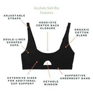 Organic Cotton Keyhole Soft Bra in Carbon from Subset