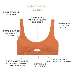 Organic Cotton Keyhole Soft Bra in Spice from Subset