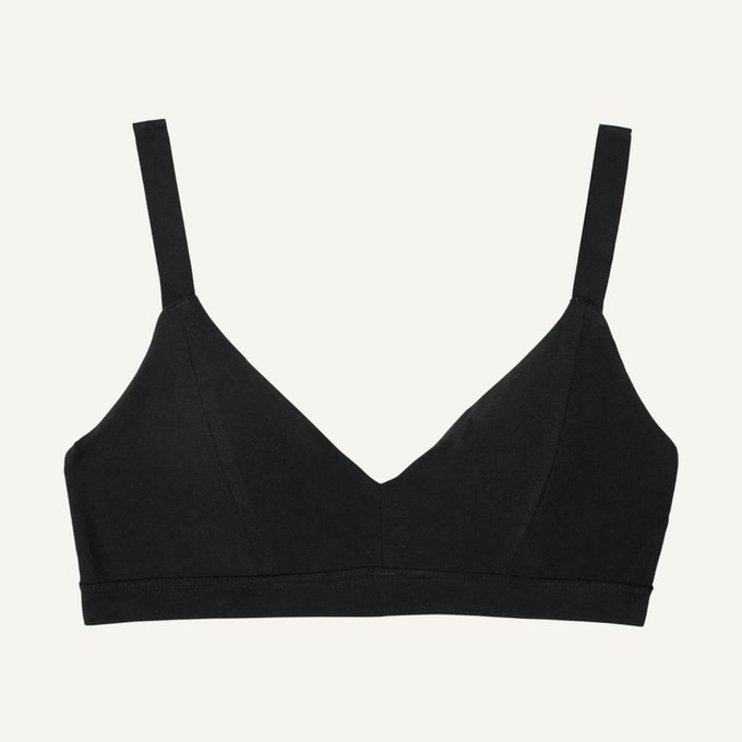 Organic Cotton Triangle Soft Bra in Carbon from Subset