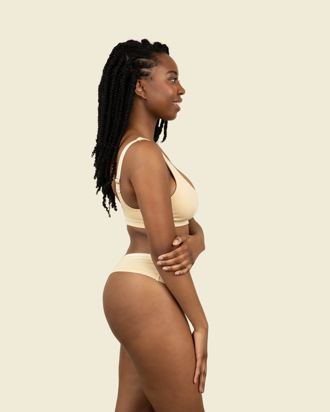 Organic Cotton Keyhole Soft Bra in Wheat from Subset