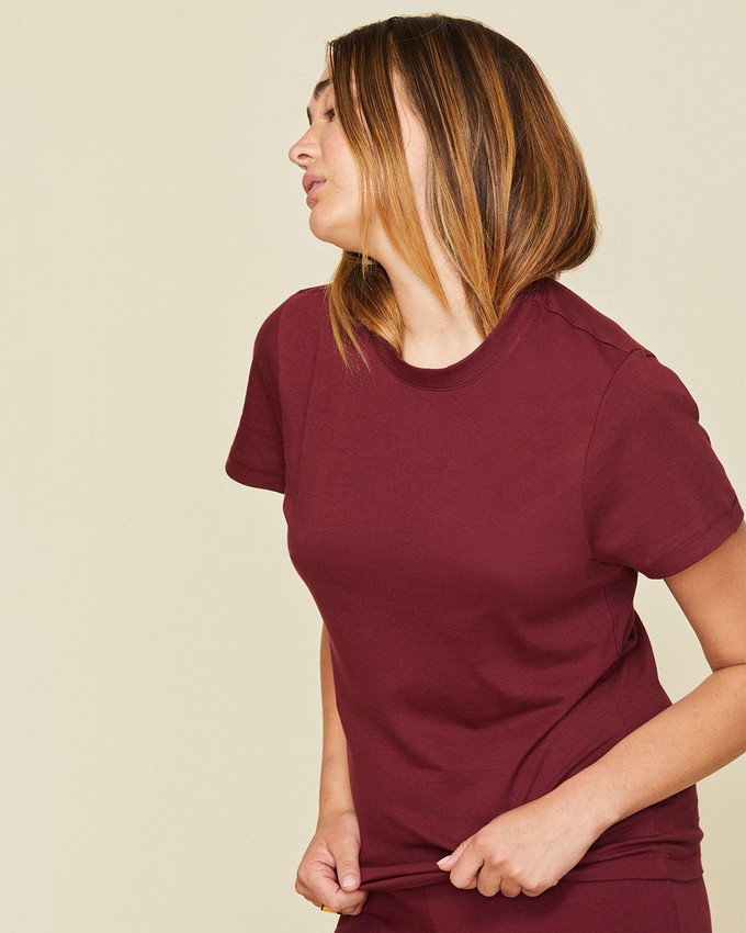 Organic Cotton Classic Tee in Garnet from Subset