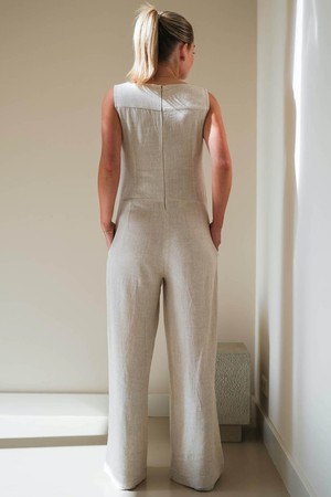 Hester Jumpsuit | Oekotex Linnen Zand from Sûr Atelier