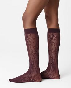 Rosa Lace Knee-Highs via Swedish Stockings