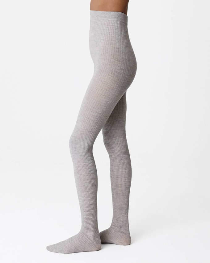 Diana Ribbed Wool Tights from Swedish Stockings