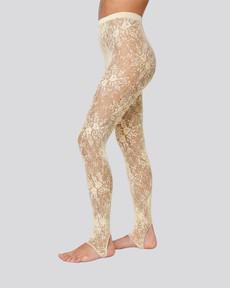 Rosa Lace Stirrup Leggings via Swedish Stockings