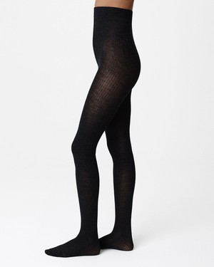 Diana Ribbed Wool Tights from Swedish Stockings