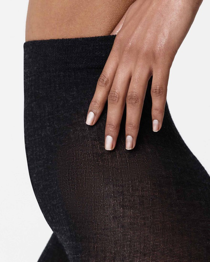 Diana Ribbed Wool Tights from Swedish Stockings