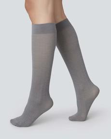 Freja Ribbed Wool Knee-Highs via Swedish Stockings