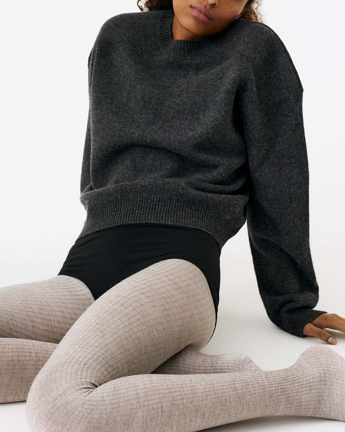 Diana Ribbed Wool Tights from Swedish Stockings
