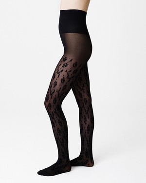 Magnolia Flock Tights from Swedish Stockings