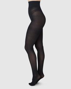 Natalie Stripe Tights via Swedish Stockings