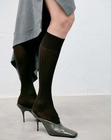 Loelle Ribbed Knee-Highs via Swedish Stockings