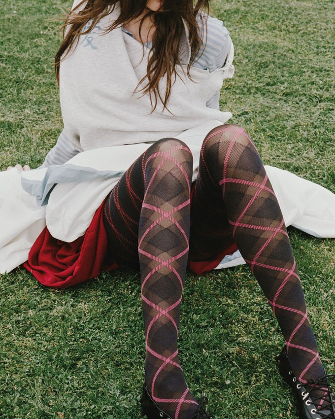 Franka Check Tights from Swedish Stockings