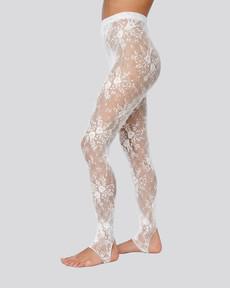 Rosa Lace Stirrup Leggings via Swedish Stockings
