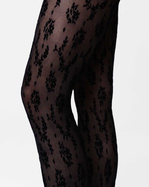 Magnolia Flock Tights from Swedish Stockings