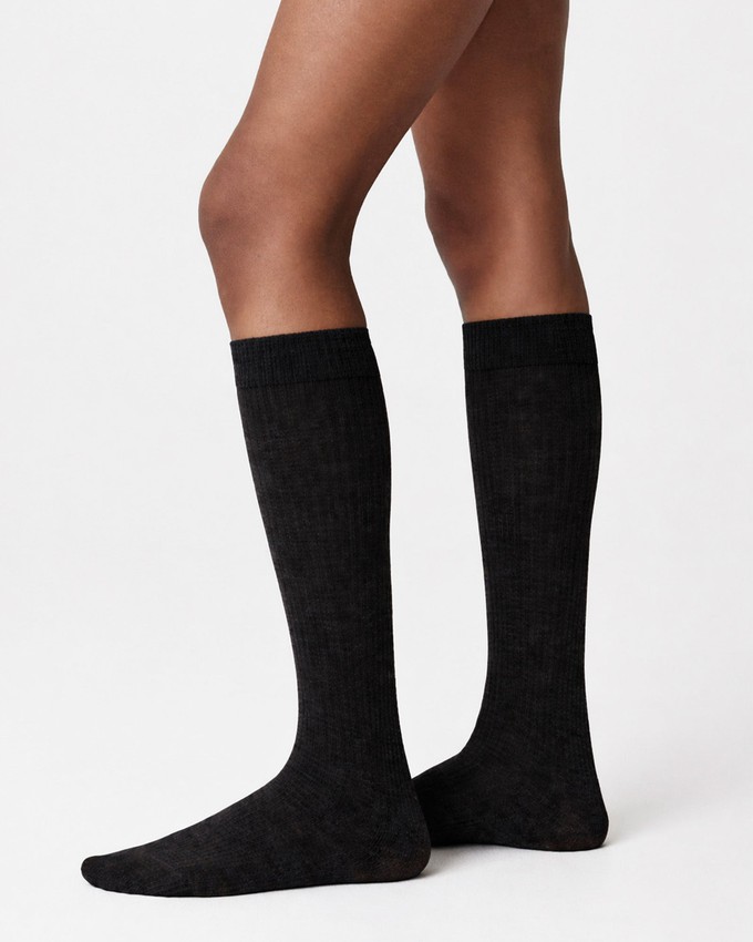 Diana Ribbed Wool Knee-Highs from Swedish Stockings