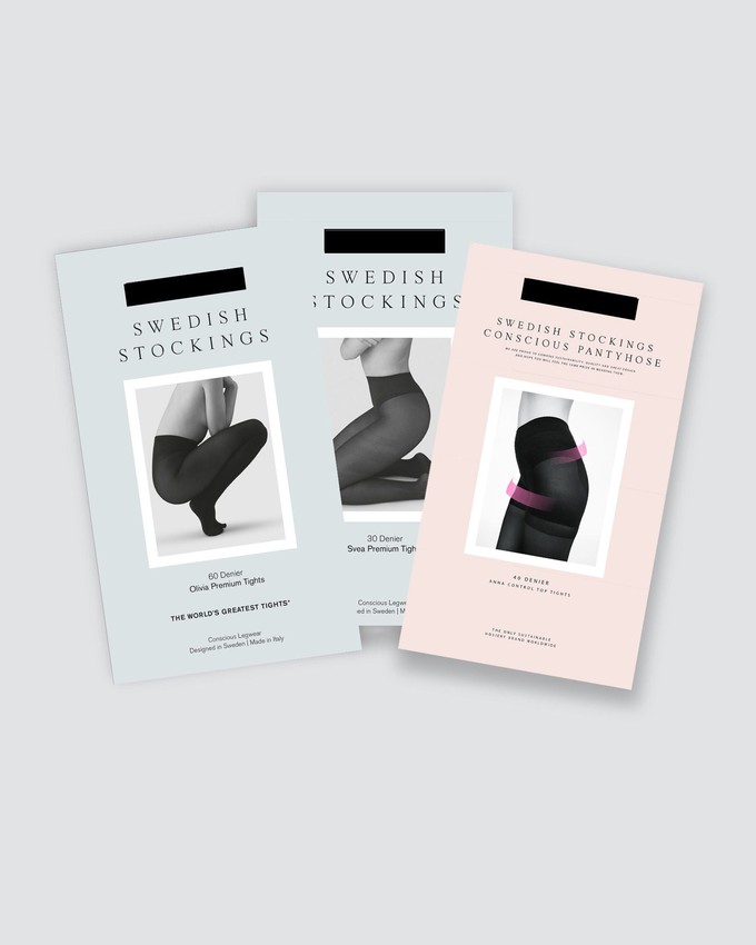 Black Tights Bundle: Olivia, Svea & Anna Tights from Swedish Stockings