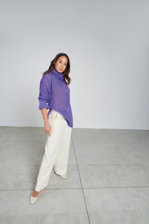 Extra High Neck Airy Sweater - Purple from Tenné