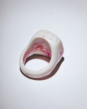 terrible studio*monthly schedule recycled plastic stone ring_pink from terrible studio