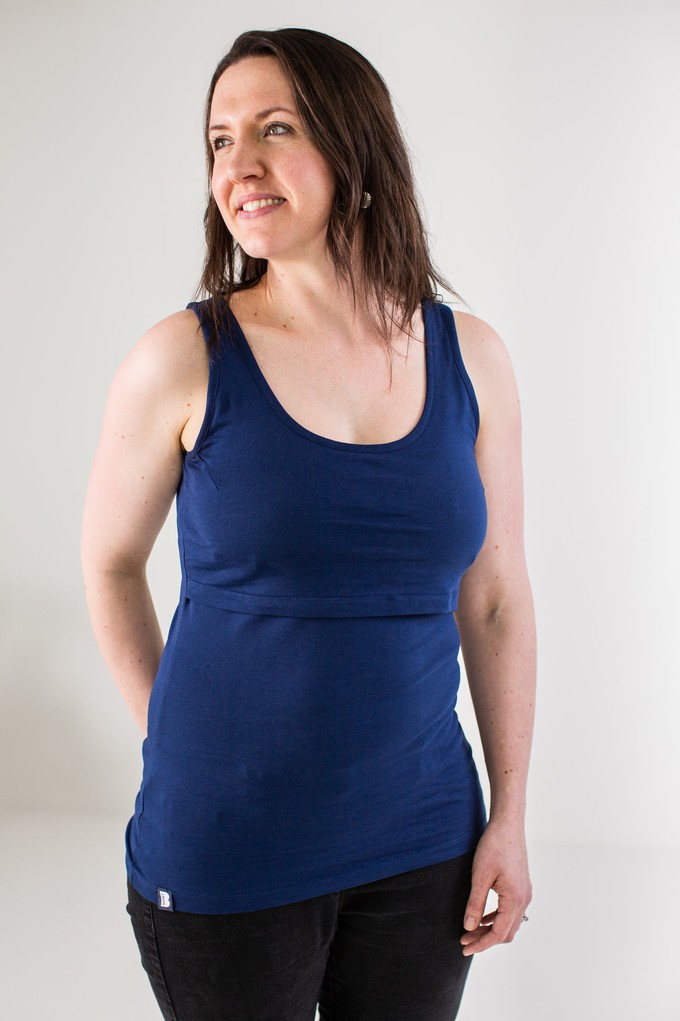 Organic Breastfeeding Vest in Navy from The Bshirt