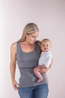 Organic Breastfeeding Vest in Storm Grey *Clearance* from The Bshirt