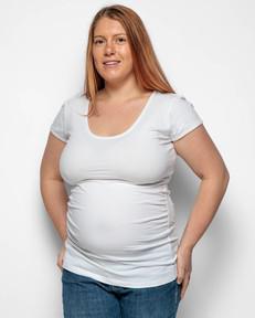 Maternity Tshirt Top in White Organic Cotton from The Bshirt