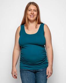Maternity Vest Top in Teal Organic Cotton via The Bshirt