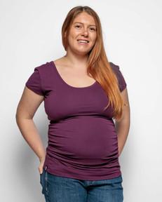 Maternity Tshirt Top in Plum Organic Cotton from The Bshirt