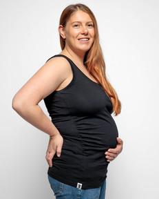 Maternity Vest Top in Black Organic Cotton from The Bshirt