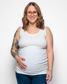 Maternity Vest Top in White Organic Cotton from The Bshirt