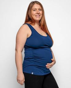 Maternity Vest Top in Navy Organic Cotton via The Bshirt