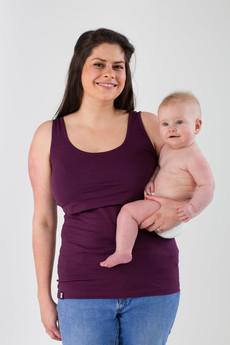 Organic Breastfeeding Vest in Plum from The Bshirt