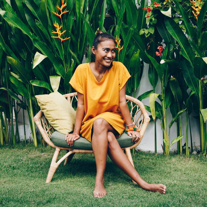 Dress - recycled cotton - turmeric from The Driftwood Tales