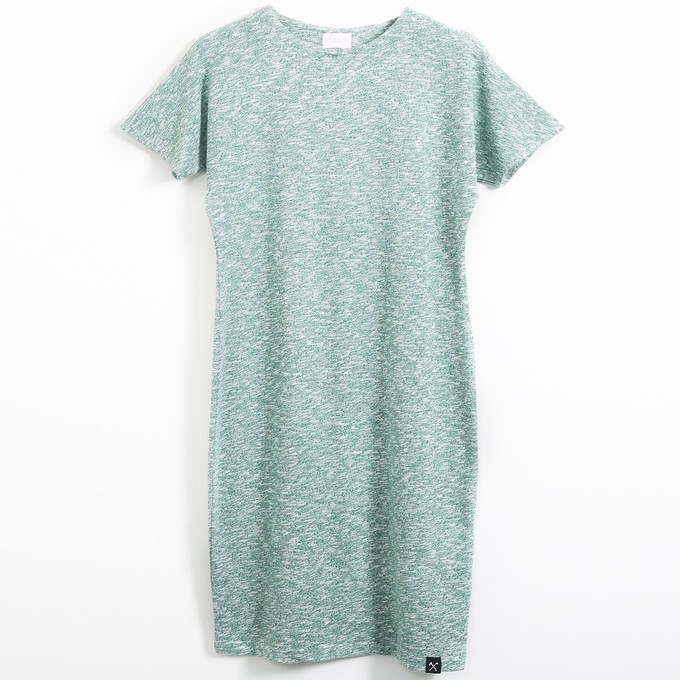 Dress - recycled cotton - green/white melange from The Driftwood Tales