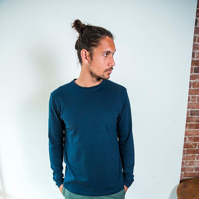 Long sleeve t-shirt - organic cotton - Dark green and Navy from The Driftwood Tales