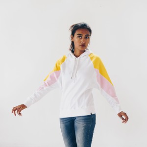 AMY - hoody white - made of organic cotton - white, pink, yellowº from The Driftwood Tales