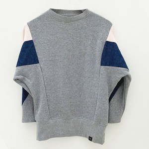 Sweatshirt - AMY - RE-DENIM-made from 4 different recycled fabrics-light pink, denim, gray from The Driftwood Tales