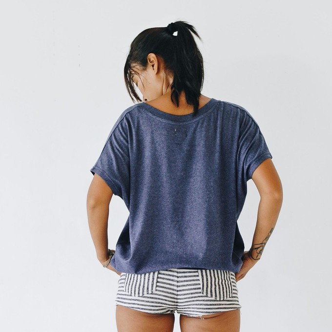 Butterfly T-shirt - recycled fabric - blue melange from The Driftwood Tales