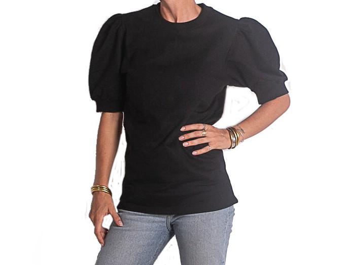 Biologisch zwart sweatshirt met Pofmouwen from The Driftwood Tales