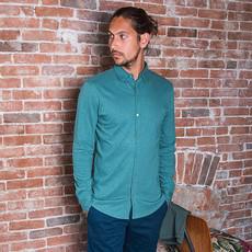 Shirt - Organic cotton - petrol - hidden button down via The Driftwood Tales