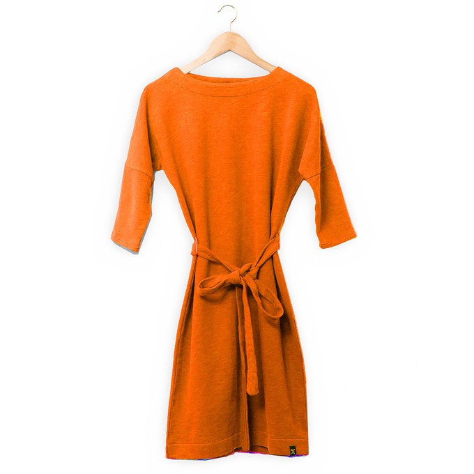 Dress - recycled sweatshirt fabric - orange from The Driftwood Tales