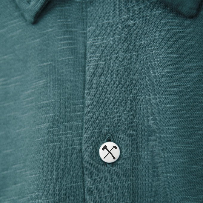 Shirt - Organic cotton - petrol - hidden button down from The Driftwood Tales